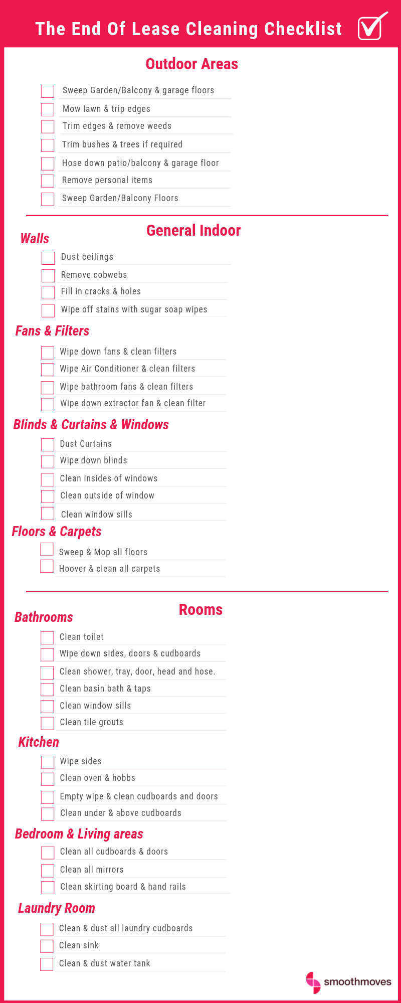 End of Lease Cleaning Checklist Guide | Smoothmoves