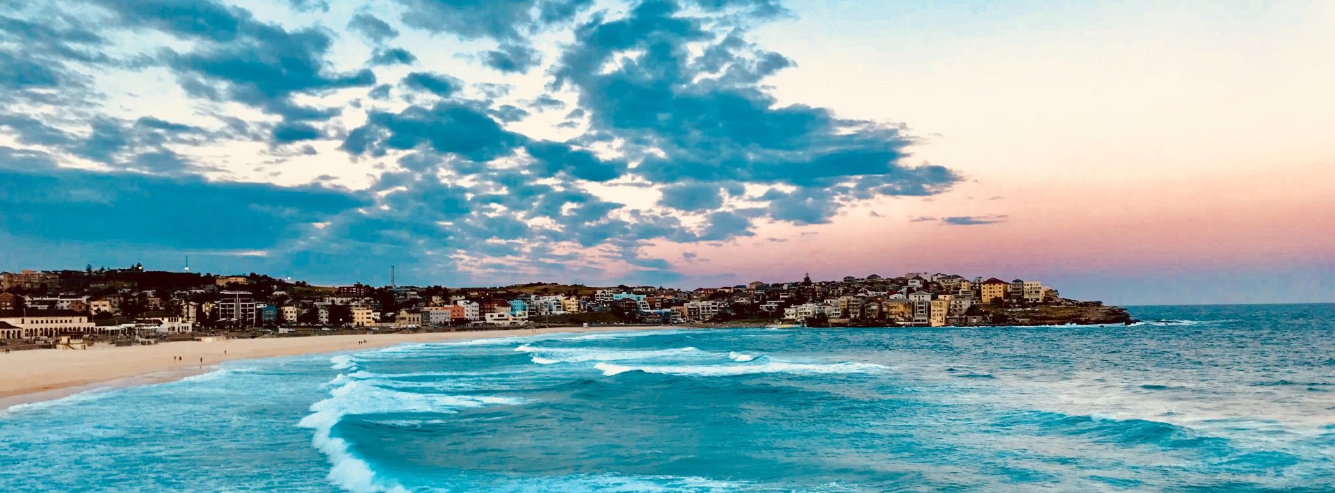 An aerial view of Bondi Beach