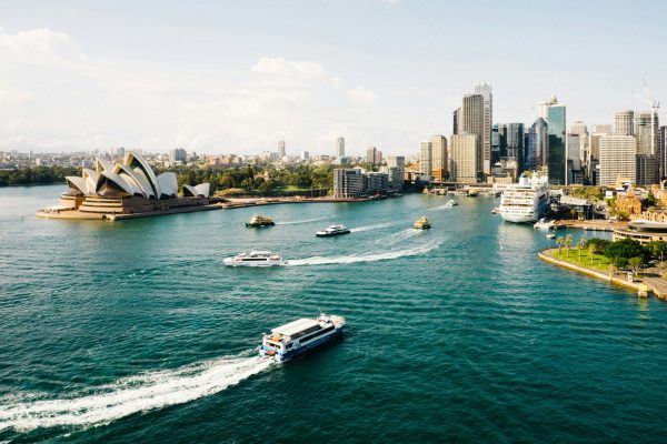 Sydney Harbour with the Opera house as background