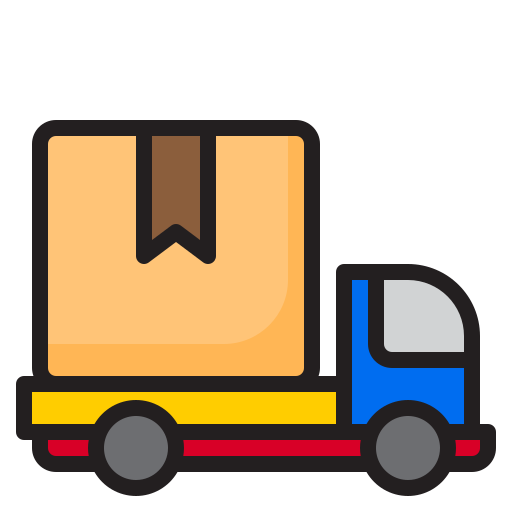 Removalist truck colourful icon