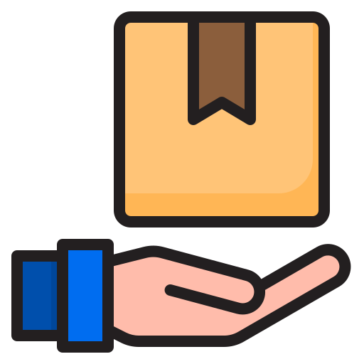 icon of a hand with a moving box