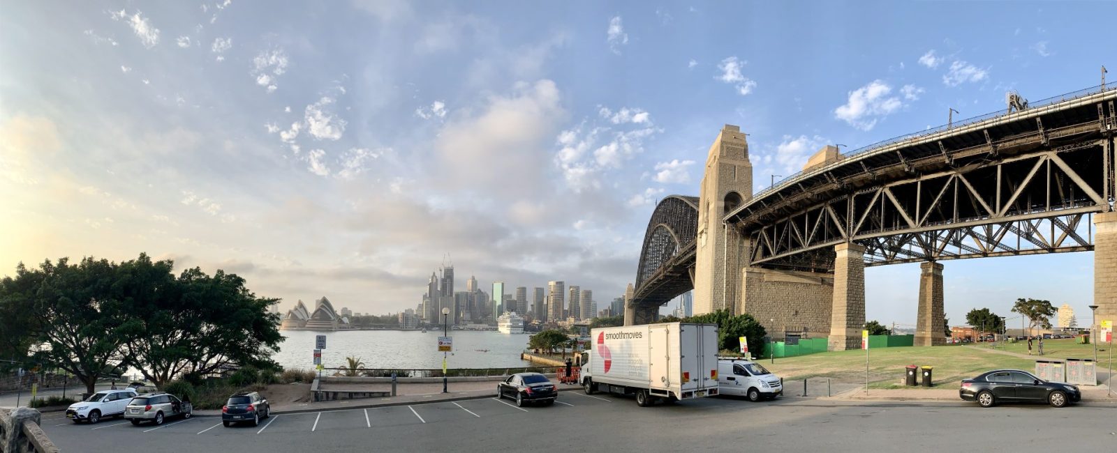 Smoothmoves truck Sydney Harbour Bridge and the Opera House in the background